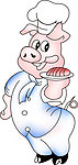 猪 厨师 卡通猪