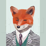 分层可换背景手绘动物头像狐狸
