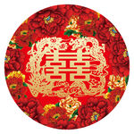 中式汉唐婚礼logo挂牌ps设