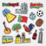 葡萄牙旅游矢量图标贴图素材