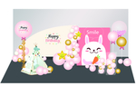 粉色 气球 兔子 生日快乐