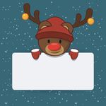 公告栏小熊圣诞麋鹿指路牌卡通雪