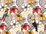 热带植物花鸟花卉服装图案素材
