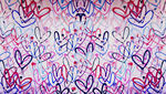 手绘艺术心型网红艺术背景墙