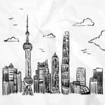上海标志建筑剪影