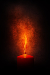 红色蜡烛火焰燃烧