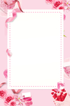 唯美粉色花朵海报边框 最美边框