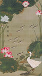 中式古典荷花鱼玄关背景墙