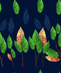 热带叶子 数码印花 手绘叶