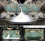 中式高端翡翠绿色花鸟婚礼设计
