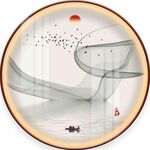 新中式水墨意境山水装饰画图片