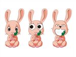 卡通兔子 动物表情 动漫设计