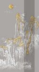 新中式金色浮雕山水玄关装饰画