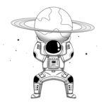 宇航员装饰插画元素