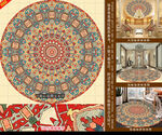 敦煌花纹编织地毯装饰图案设计