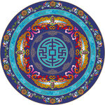 景泰蓝圆形古典中式纹样