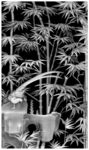竹子花鸟镂空屏风隔断浮雕灰度图