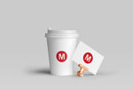 咖啡店品牌包装样机纸袋纸杯名片