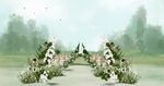 草坪婚礼 白绿色 