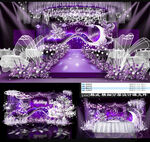 紫色唯美婚礼背景设计