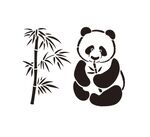 卡通熊猫竹子图案