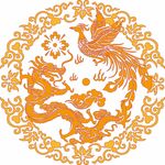 龍鳳吉祥矢量圖