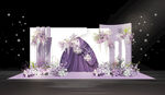 白紫色婚礼简约大方小众拱门婚礼