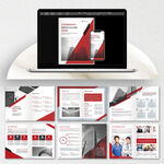 红色科技画册cdr设计模板