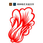 白菜剪紙窗花