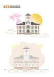 無錫市鐘樓圖書館矢量建筑