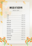 美容項(xiàng)目?jī)r(jià)目表設(shè)計(jì)模板
