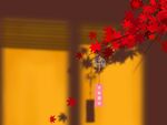 窗邊紅楓景致