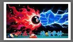 臺球競技海報火焰雷電 8 號
