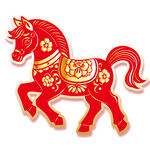 紅色吉祥馬剪紙裝飾圖案