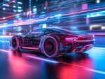 賽博朋克風炫酷跑車飛馳