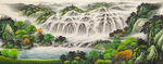 流水生財國畫