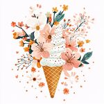 花漾冰淇淋插畫