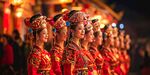 苗族女子盛裝列隊