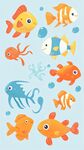 可愛海洋魚類插畫圖案
