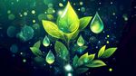 夢幻綠葉水滴的靈動畫面