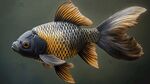黑黃相間金魚優雅游動