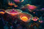 夢幻深海發光水母景觀
