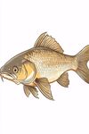 手繪金色鯉魚插畫