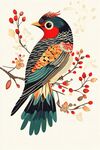 枝頭彩鳥圖