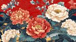國色牡丹中式花卉圖案