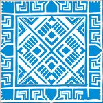 藍(lán)白幾何傳統(tǒng)花紋圖案