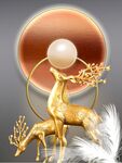 幾何麋鹿畫(huà)