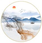 圓形意境山水畫