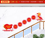 金融高質(zhì)量發(fā)展樓梯文化墻