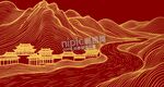 簡(jiǎn)約古風(fēng)山水畫背景